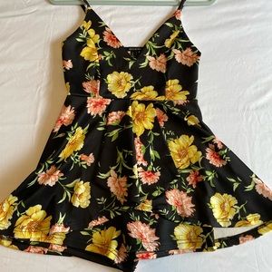 Black Floral Romper